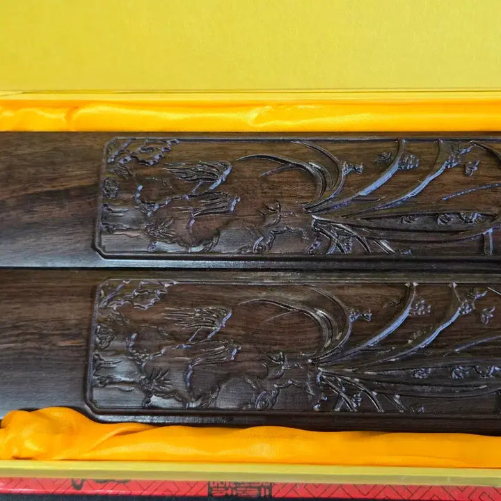 [BUNJANG] Ebony Paperweight Set with Carvings / 흑단 문진 한쌍