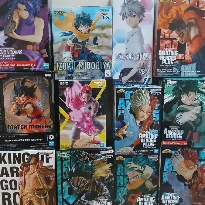 [BUNJANG] My Hero Academia, Hunter x Hunter, Dragon Ball, One Piece Assorted Character Figures (12 Types) Bundle Set - Sealed / 나히아 헌헌 등등 피규어 12종 미개봉 일괄 판매