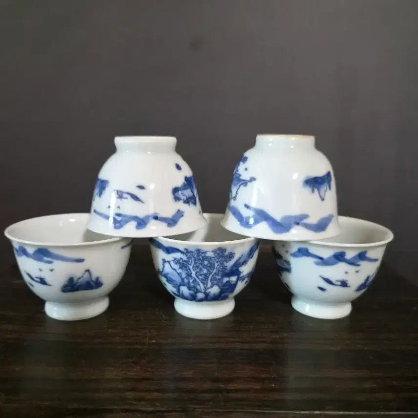 [BUNJANG] Celadon Tea Cups Set of 5 / 보이 찻잔 5개 (k-375)