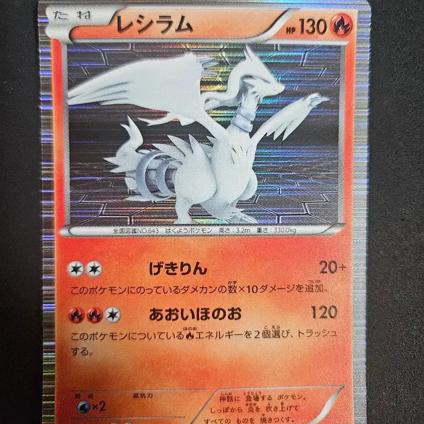 [BUNJANG] Pokemon Card Reshiram Holo Japanese 2010 / 포켓몬카드 일판 레시라무 홀로 2010년