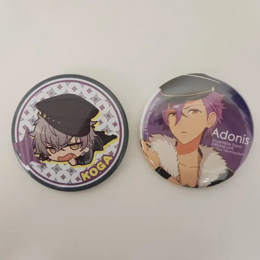 [BUNJANG] Ensemble Stars! Can Badge Set - Koga &amp; Adonis / 앙스타 캔뱃지 코가, 아도니스
