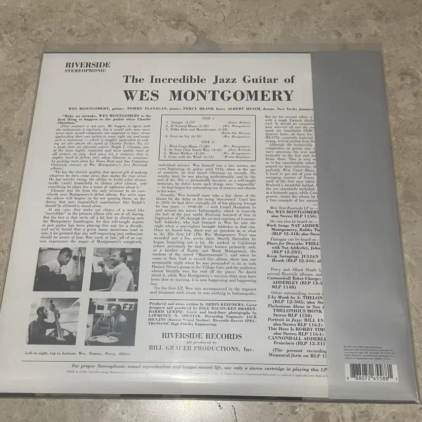 [BUNJANG] Wes Montgomery The Incredible Jazz Guitar Vinyl LP / 웨스 몽고메리 재즈 기타 LP The incredible jazz guitar.