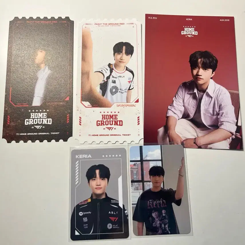 [BUNJANG] T1 Keria Photocard, Postcard, Ticket Bundle Set / T1 티원 홈그 케리아 keria 특전 포카 엽서 티켓 일괄
