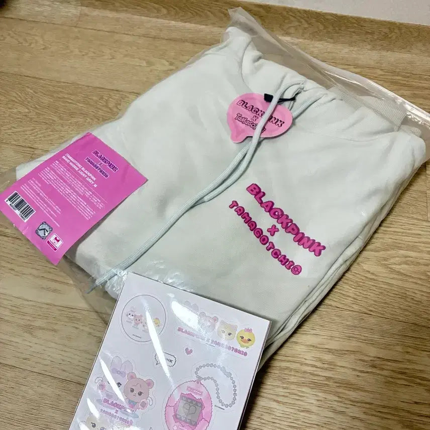 [BUNJANG] BLACKPINK x Tamagotchi Collaboration Hoodie Light Gray M / 블랙핑크 x 다마고치 후드 라이트 그레이 M