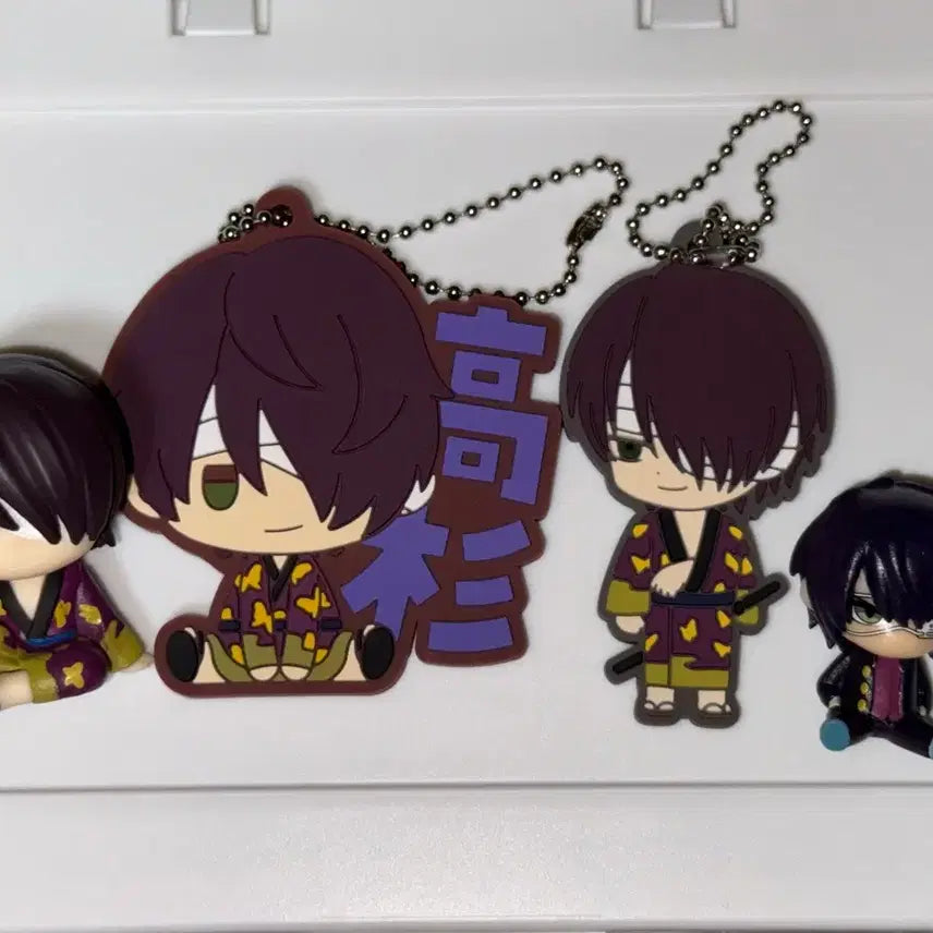 [BUNJANG] Gintama Shinsuke Takasugi Bundle Set Minibature Figures &amp; Rubber Straps / [일괄] 은혼 타카스기 신스케 마치보케 미니피규어 러버스트랩 세트
