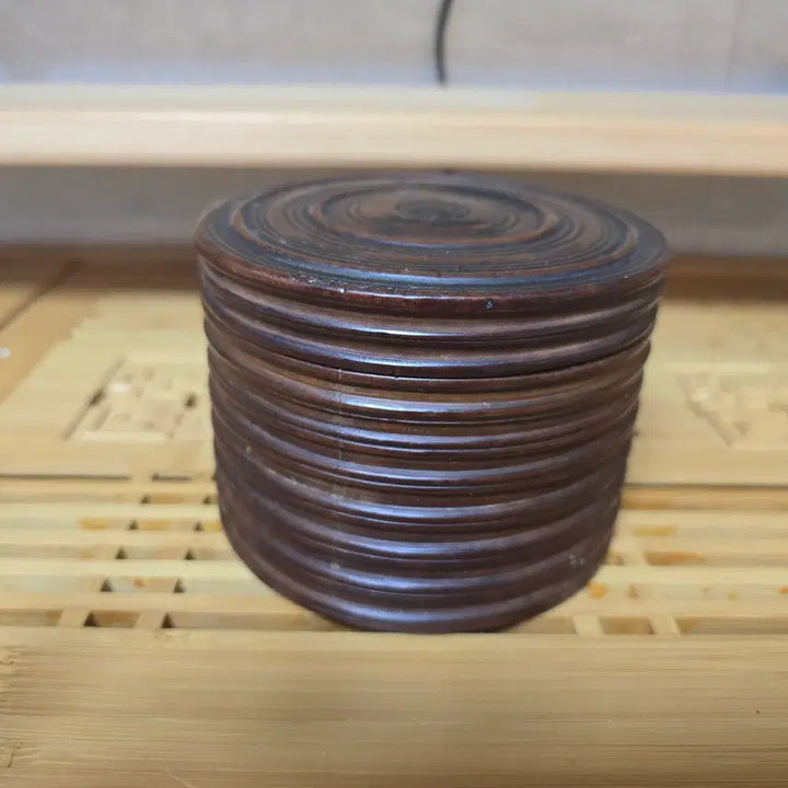 [BUNJANG] Japanese Rokuro Wood Tea Caddy / Incense Container / 로쿠로 목가공 소형 합(목합) / 차통,향합