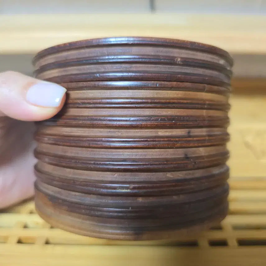[BUNJANG] Japanese Rokuro Wood Tea Caddy / Incense Container / 로쿠로 목가공 소형 합(목합) / 차통,향합