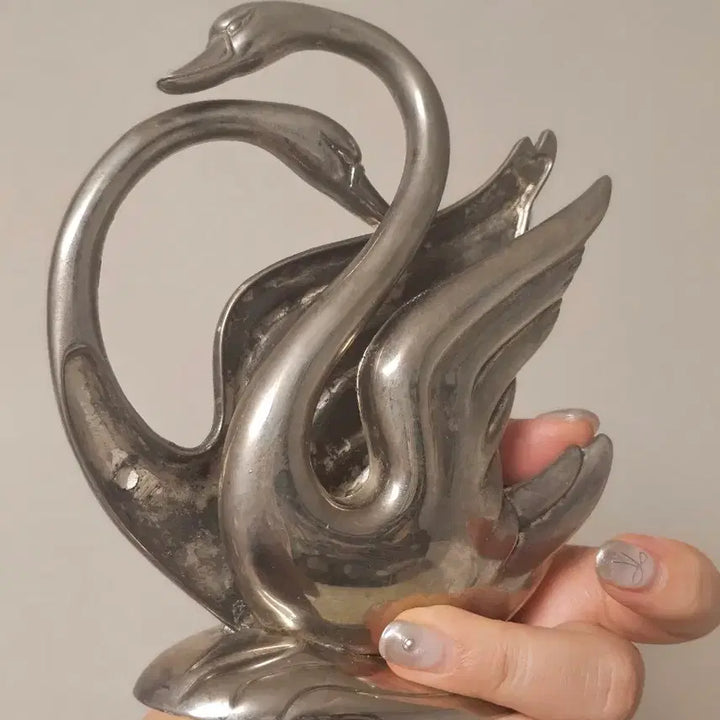 [BUNJANG] French Vintage Silverplate Swan Napkin Holder / 프랑스 빈티지 실버플레이트 백조 냅킨홀더