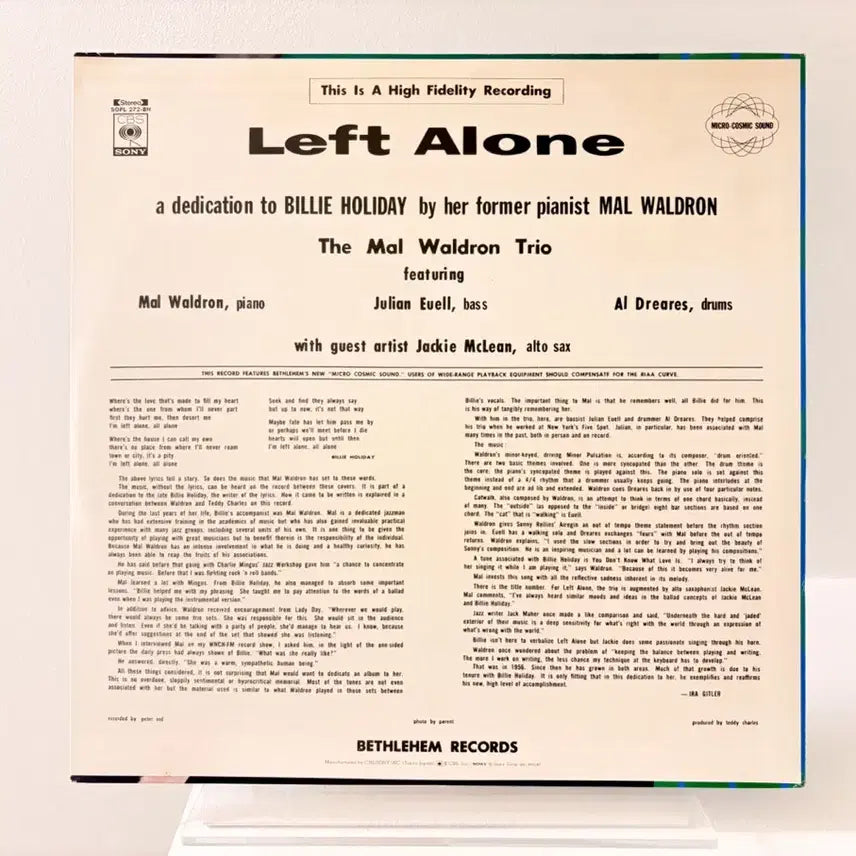[BUNJANG] Mal Waldron Left Alone LP Vinyl Record (1974 Japanese Pressing) / 재즈명반 Left Alone Mal Waldron LP 레코드 맬 월드론 왈드론 빌리홀리데이 재키맥린