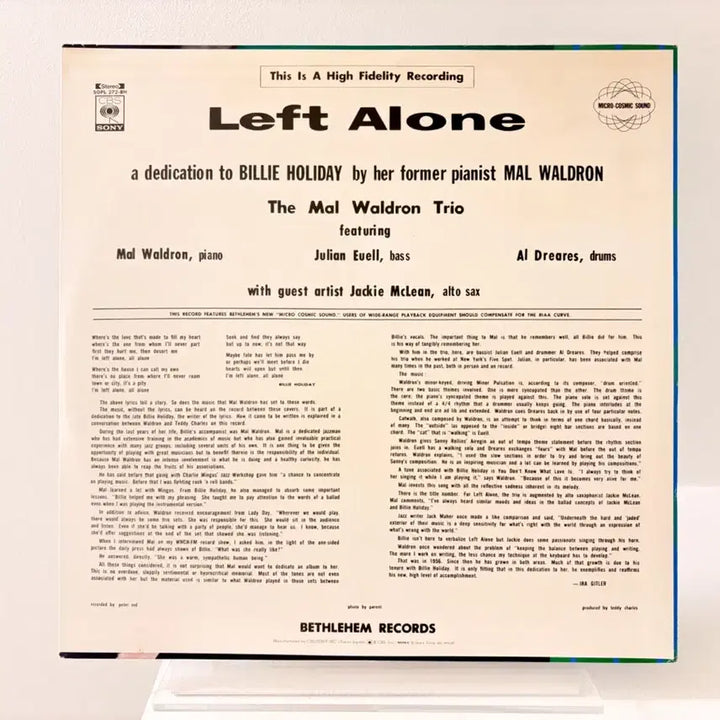 [BUNJANG] Mal Waldron Left Alone LP Vinyl Record (1974 Japanese Pressing) / 재즈명반 Left Alone Mal Waldron LP 레코드 맬 월드론 왈드론 빌리홀리데이 재키맥린