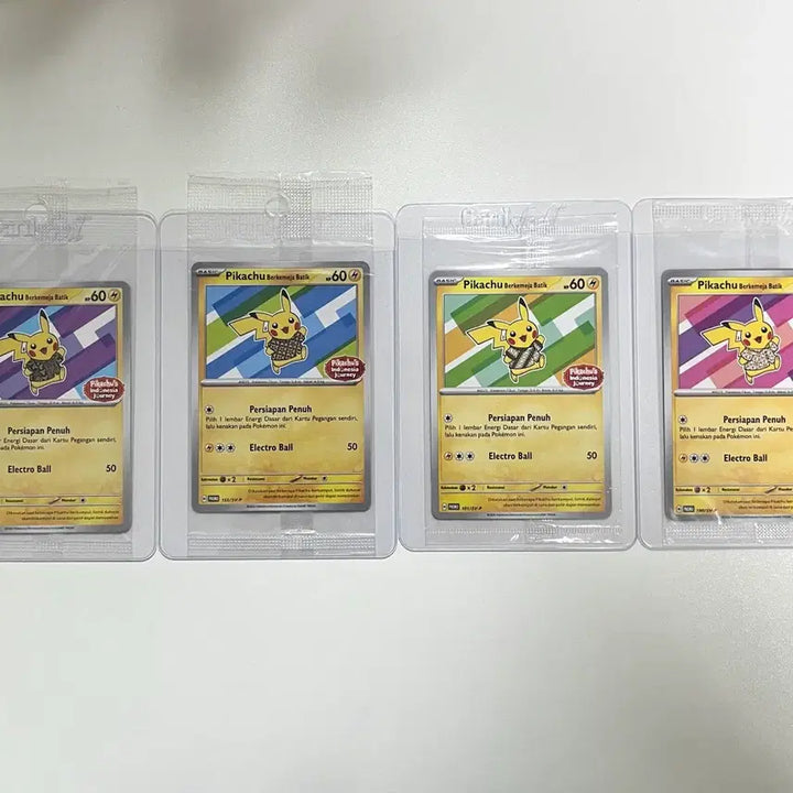 [BUNJANG] Pokemon Card Batik Pikachu Promo Set (4 Types, Unsealed) / 포켓몬카드 바틱 피카츄 프로모 4종 세트 미개봉 판매합니다