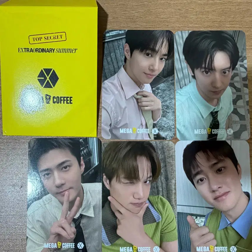[BUNJANG] EXO Mega Coffee Photocard Bundle Set (5 pcs) / 엑소 메가커피 포토카드 5장 일괄