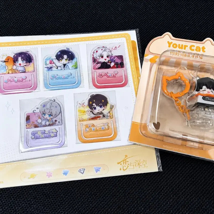 [BUNJANG] Love and Deepspace Hawoo Keycap + POB Bookmark Set / (일괄) 러브앤딥스페이스 럽앤딥 럽딥 하우주 키캡 + 특전 공식굿즈