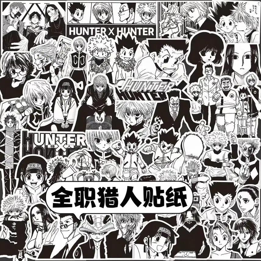 [BUNJANG] Hunter x Hunter Black and White Sticker Set with Sticker Case / [헌터헌터] 흑백스티커 70장+스티커 케이스 세트