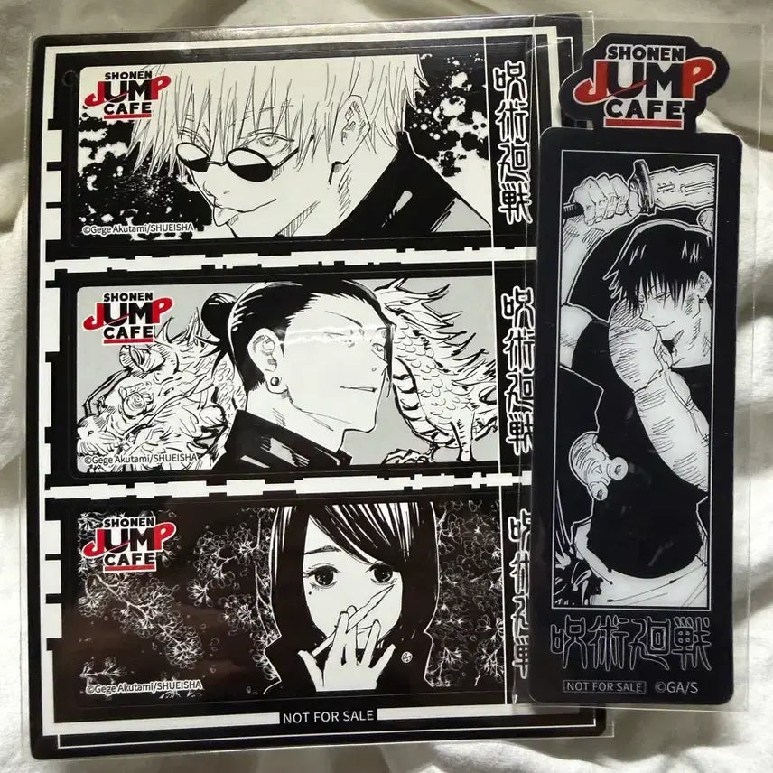 [BUNJANG] Jujutsu Kaisen Jump Cafe Collaboration Set - Original Art Special Benefit (Satoru Gojo, Suguru Geto, Toji Fushiguro) / 일괄) 주술회전 중프샵 점프 카페 원화 특전 사시스 토우지 고죠 게토