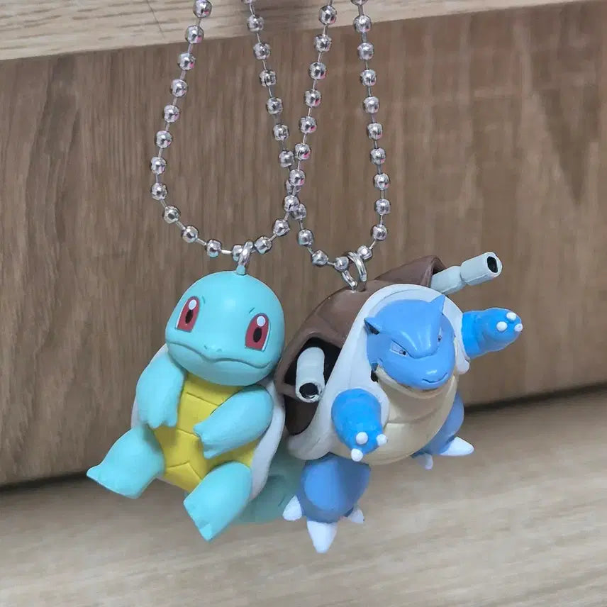 [BUNJANG] Pokemon Figure Squirtle Evolution Set Ball Chain Gacha Keyring / 포켓몬 피규어 볼체인 가챠 키링 거북왕 진화세트