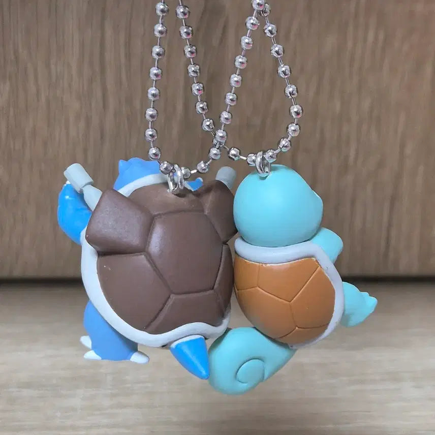[BUNJANG] Pokemon Figure Squirtle Evolution Set Ball Chain Gacha Keyring / 포켓몬 피규어 볼체인 가챠 키링 거북왕 진화세트
