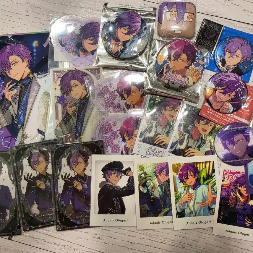 [BUNJANG] Ensemble Stars! Adonis Limited Edition 10th Anniversary Merchandise Bundle Set / 앙스타 모펀 색지 드림클카 10주년 특전 갤러리 컬랙션 하트 클카 한정 스카우트 단추 뱃지 10주년 뱃지 드림라 뱃지 등 아도니스 일괄