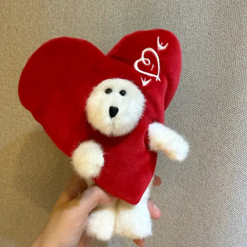 [BUNJANG] Boyds Bear Heart Outfit White Vintage Doll / 보이즈베어 하트 옷 화이트 빈티지 인형