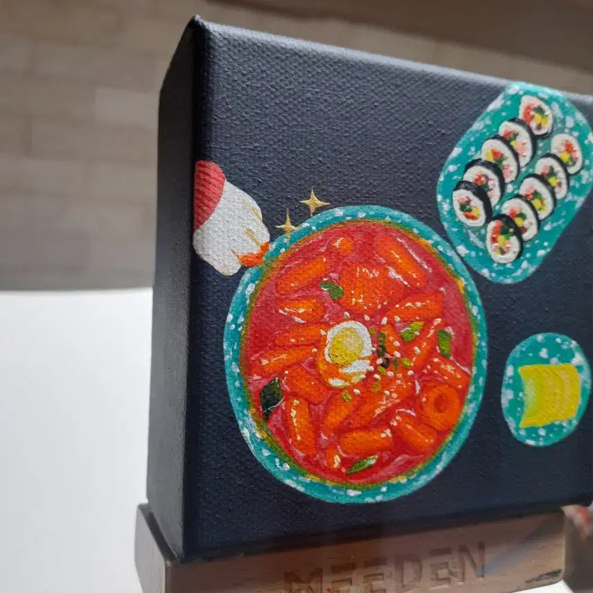 [BUNJANG] Cute Cats and Tteokbokki Acrylic Mini Frame / 고양이와 떡볶이 아크릴 그림액자입니다
