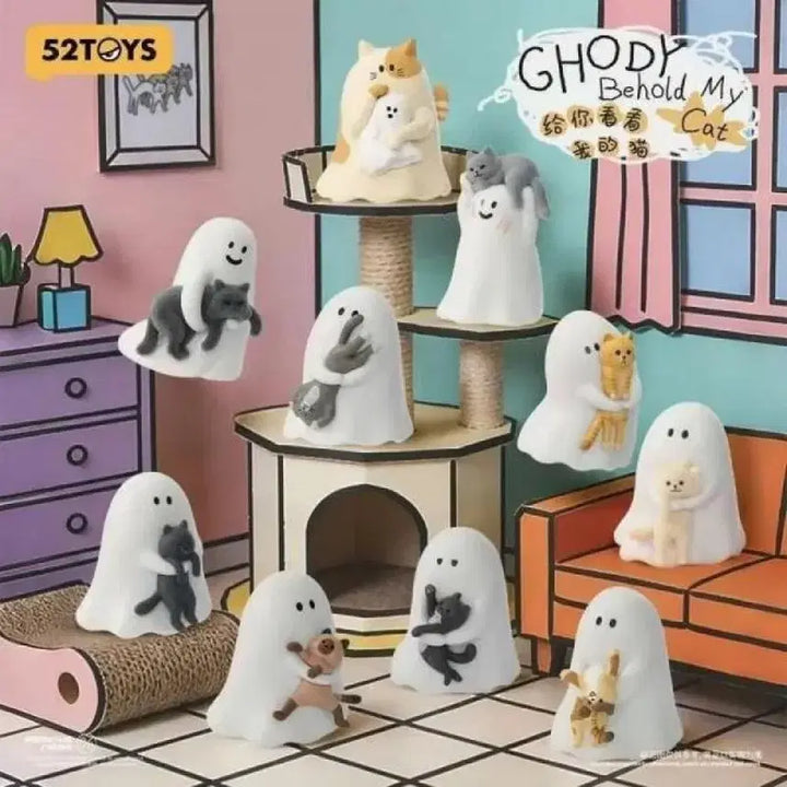 [BUNJANG] 52Toys Godi Behold My Cat Ghost Cat Gacha Figure Set (9 Types) / [풀박스] 52Toys 고디 비홀드마이캣 내 고양이 볼래 유령 고양이 피규어 가챠 풀박스 9종