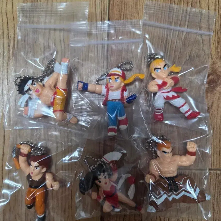 [BUNJANG] Fatal Fury Character Figure Keychain Set (6 Types) / 아랑전설 피규어 열쇠고리 6종 세트 테리 앤디 죠 마이 기스 등