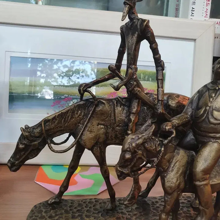 [BUNJANG] Don Quixote and Sancho Panza Bronze Statue / 돈키호테 동상 말 동상