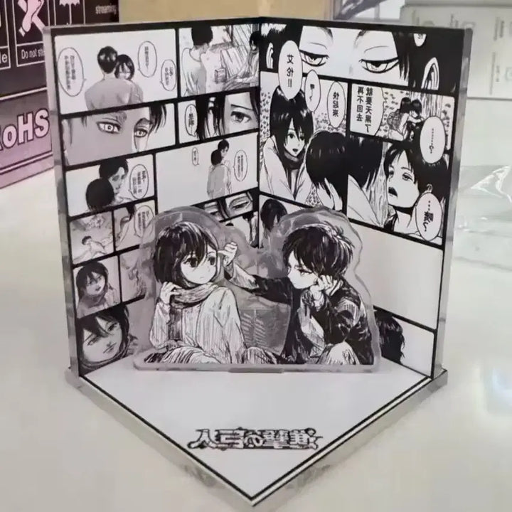 [BUNJANG] Attack on Titan Eren &amp; Mikasa Acrylic Standee / 진격거인 아크릴 스탠드 굿즈 에렌 미키사 장식 전시