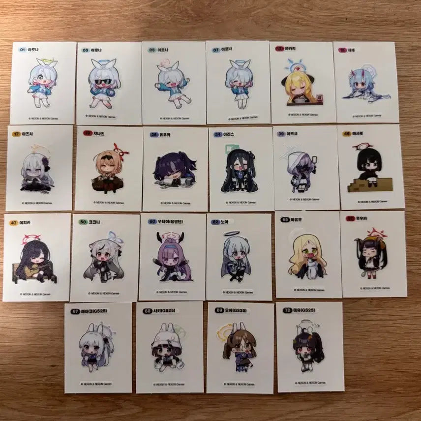 [BUNJANG] Blue Archive GS25 Collaboration Sticker Bundle / 블루아카이브 gs25 1차 콜라보 띠부실 띠부띠부실 일괄