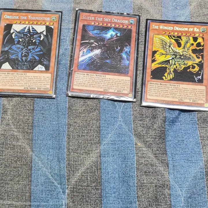 [BUNJANG] Yu-Gi-Oh! Obelisk, Ra, Osiris, The Creator God of Ultimate Destruction &amp; Stardust Dragon Holographic Rare Set / 유희왕 카드 삼환신  세이비어 스타 드래곤 세트  홀로그래픽레어