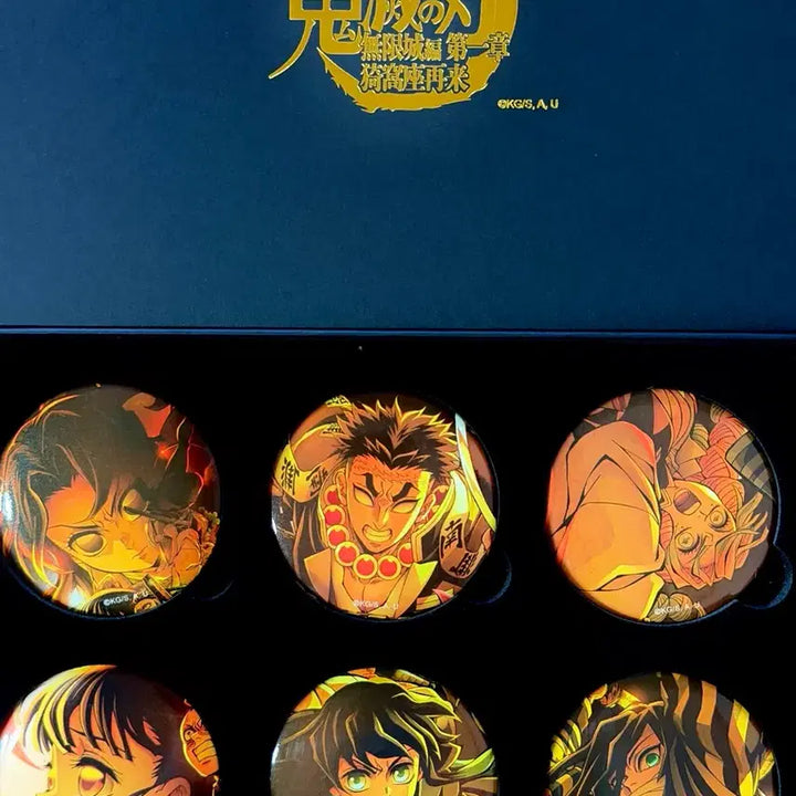 [BUNJANG] Demon Slayer: Kimetsu no Yaiba Mugen Train Arc Key Visual Can Badge Set B / 귀멸의칼날 무한성1장 키비주얼 캔뱃지 세트 B 무이치로 시노부 카나오 이구로 미츠리 교메이