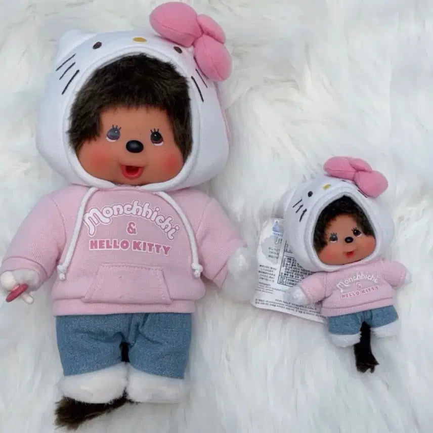 [BUNJANG] Vintage Rare Hello Kitty Monchhichi Doll / 키티 몬치치 고전 레어 몬치치
