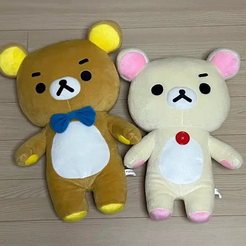 [BUNJANG] Rilakkuma &amp; Korilakkuma Large Vintage Plush Bundle Set / (일괄)리락쿠마 고전 인형 느슨하게 매일매일 눈썹 코리락쿠마 대형