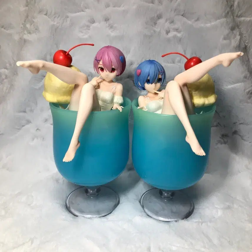[BUNJANG] Re:Zero Rem &amp; Ram Cream Soda Design Coco Figure Bundle Set / (택포) 리제로 렘 람 크림소다 디자인코코 미소녀 피규어 일괄