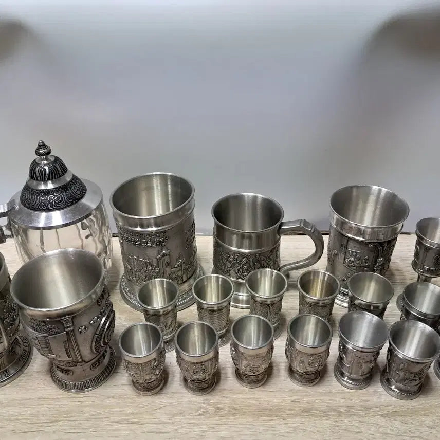 [BUNJANG] Pewter Teapot and Cups Set / 주석잔일괄 판매합니다