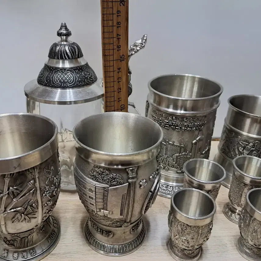 [BUNJANG] Pewter Teapot and Cups Set / 주석잔일괄 판매합니다