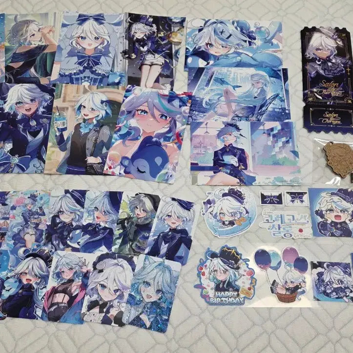 [BUNJANG] Genshin Impact Furina Birthday Cafe Paper Goods Bundle / 원신 푸리나 생일카페 등 지류 일괄