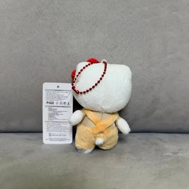 [BUNJANG] Sanrio Hello Kitty Overalls 10cm Keychain Doll / 정품 산리오 헬로키티 멜빵 10cm 키링 인형