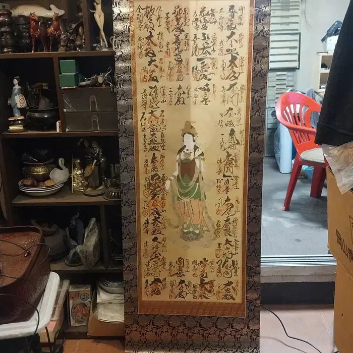 [BUNJANG] Japanese Buddhist Kannon Pilgrimage Scroll Painting / 일본 전통 사찰 순례 관음보살 주신축/고슈인 족자