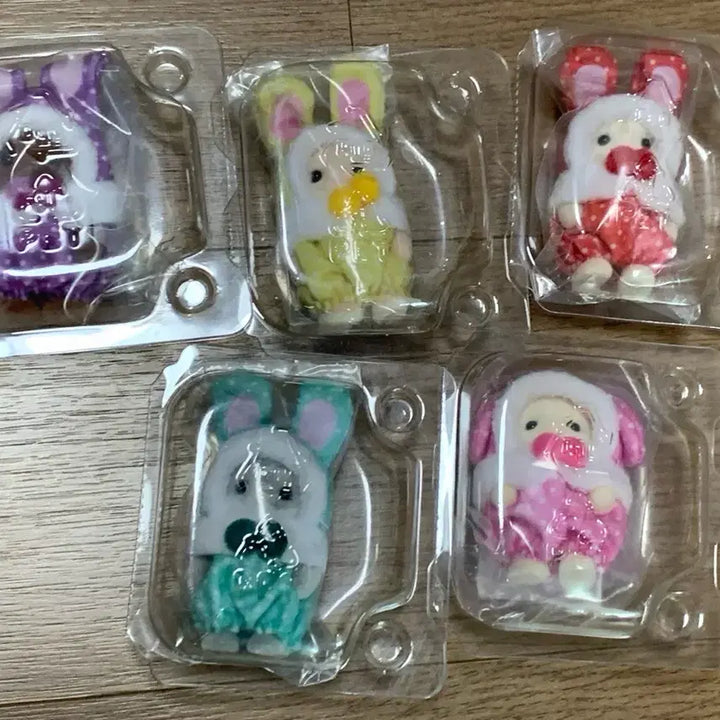[BUNJANG] Sylvanian Families Colorful Rabbit 5-Piece Bundle Set / 실바니안 컬러풀 토끼 5종 일괄판매