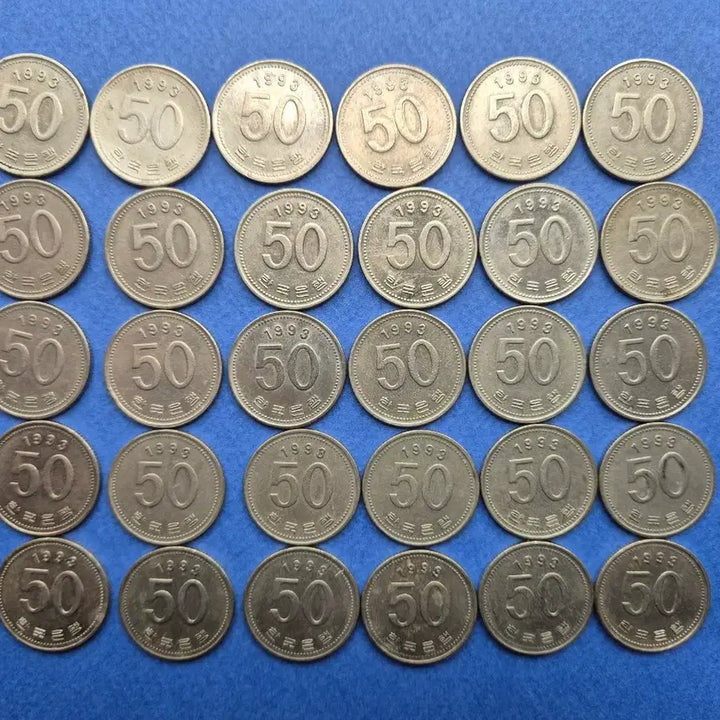 [BUNJANG] 1993 50 Won Used Coins - Bundle of 30 / 1993년 50원 사용제 동전 30개 -1-