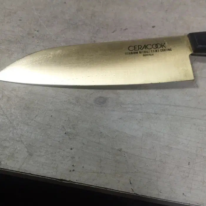 [BUNJANG] SEKISUI CERACOOK Titanium Coated Santoku Knife / 상태 좋은 일본 세키스이 세라쿡 티타늄 코팅 산토쿠 식칼