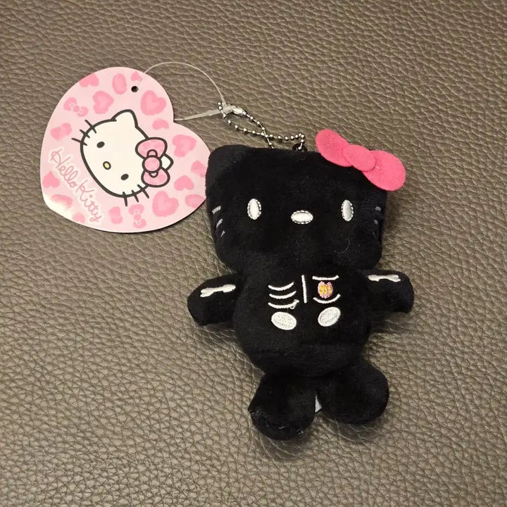 [BUNJANG] Black Kitty Skeleton Headband Keychain / 블랙키티 해골키티 인형키링 스켈레톤 키티 헬로 키티