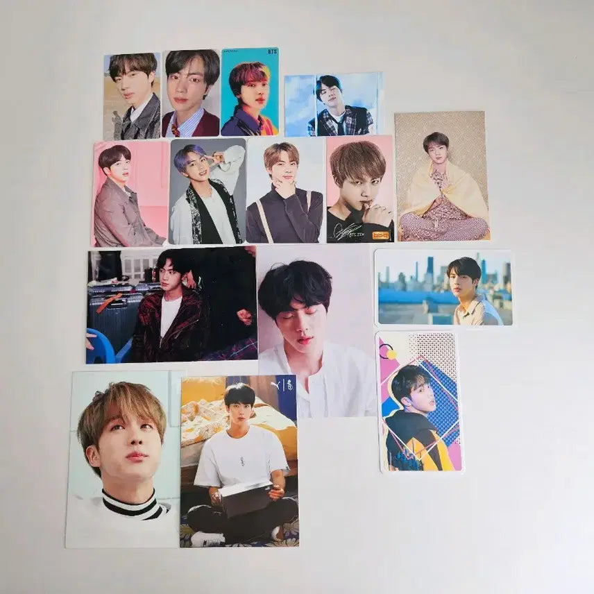 [BUNJANG] BTS Jin Photocard, Postcard, and Photo Set (Bundle) / 석진 포카 엽서 인화사진 15장 일괄 방탄 bts poca pc