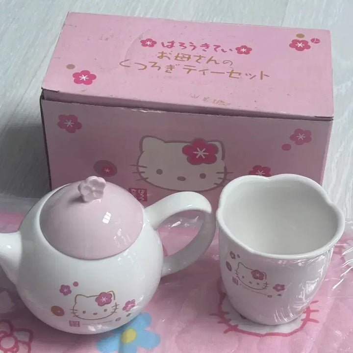 [BUNJANG] Classic Kitty Kaohana Hello Kitty Tea Set 2005 / 고전 키티 카오하나 헬로키티 다기세트 2005년