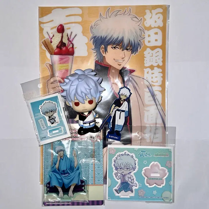 [BUNJANG] Gintama Gintoki Acrylic Figure L-Shaped File Holder Bundle Set / 일괄) 은혼 긴토키 아크릴 피규어 L자 홀더/파일