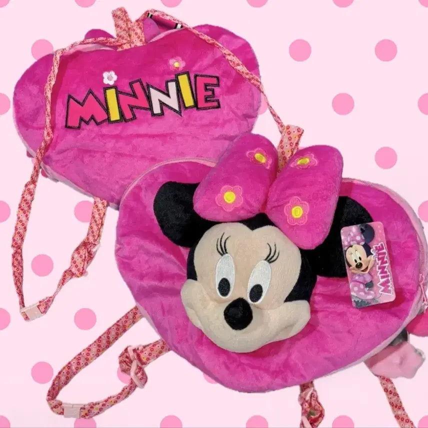 [BUNJANG] Disney Minnie Mouse Pink Backpack / 고전 빈티지 디즈니 미니마우스 핑크 백팩