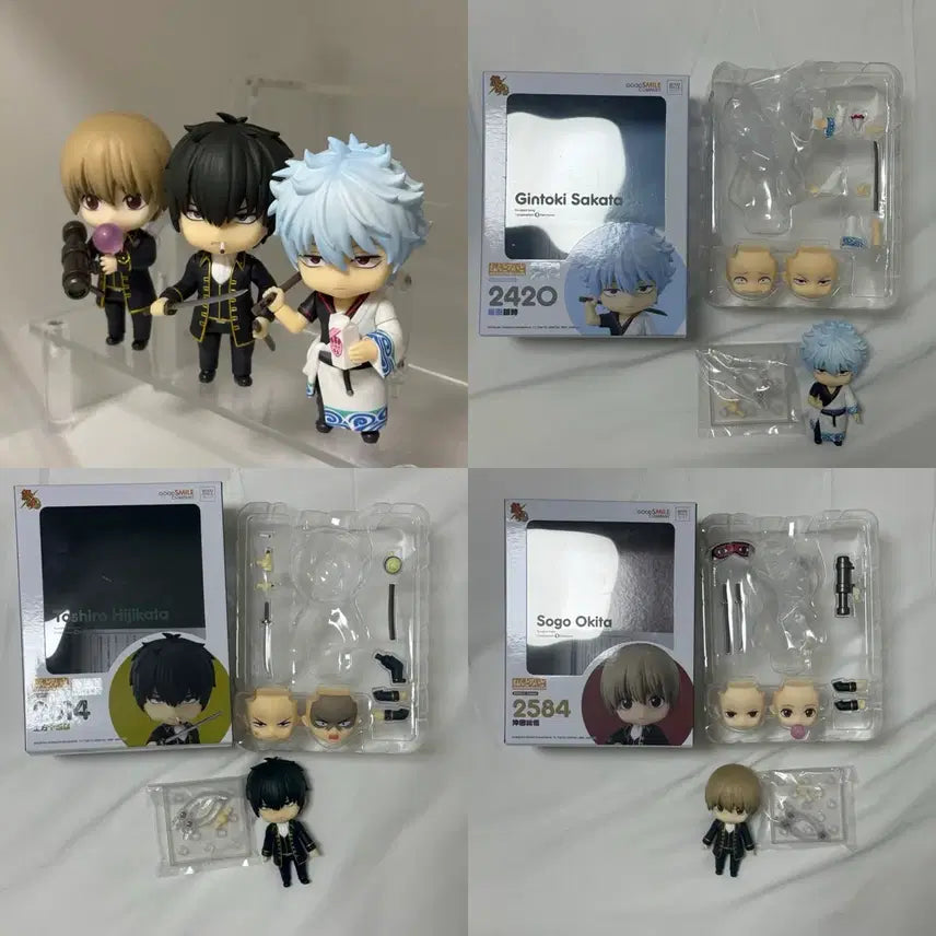 [BUNJANG] Gintama Gintoki Hijikata Sougo Nendoroid 3-Figure Set / 은혼 긴토키 히지카타 소고 넨도 3종 일괄 룩업 가챠 피규어