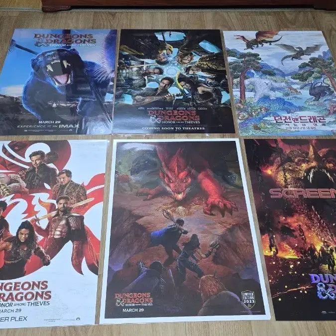 [BUNJANG] Dungeons &amp; Dragons: Honor Among Thieves A3 Poster Set (6 Types) / 던전 앤 드래곤:도적들의 명예 A3 포스터 6종 일괄 팝니다