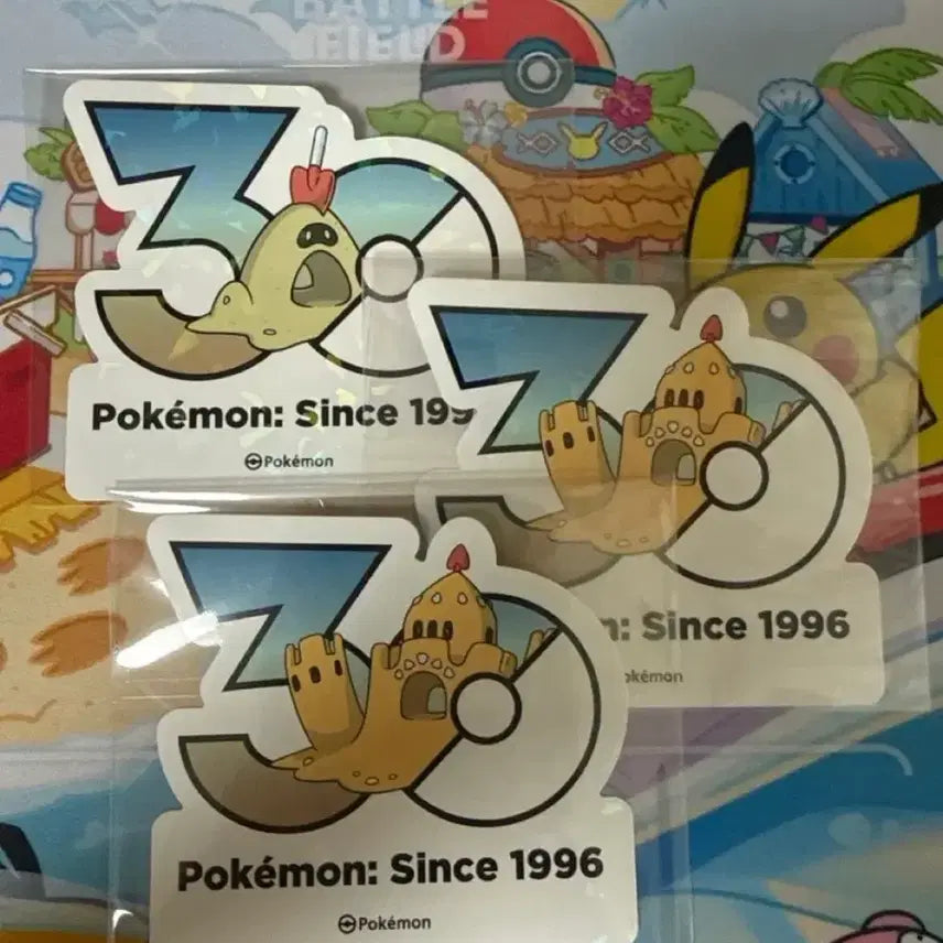 [BUNJANG] Pokemon 30th Anniversary Sticker Set - Sandygast &amp; Palossand Bundle / 포켓몬스터 30주년 스티커 - 모래꿍, 모래성이당 2장 일괄